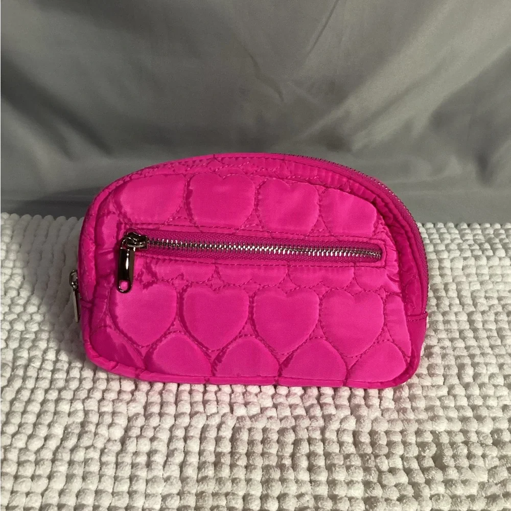 Wild Fable Pink Quilted Puffy Hearts Fanny Pack Waist Belt Bag Crossbody